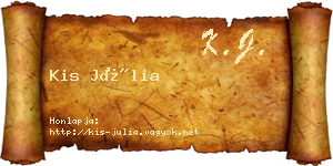 Kis Júlia névjegykártya